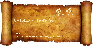 Valdman Irén névjegykártya